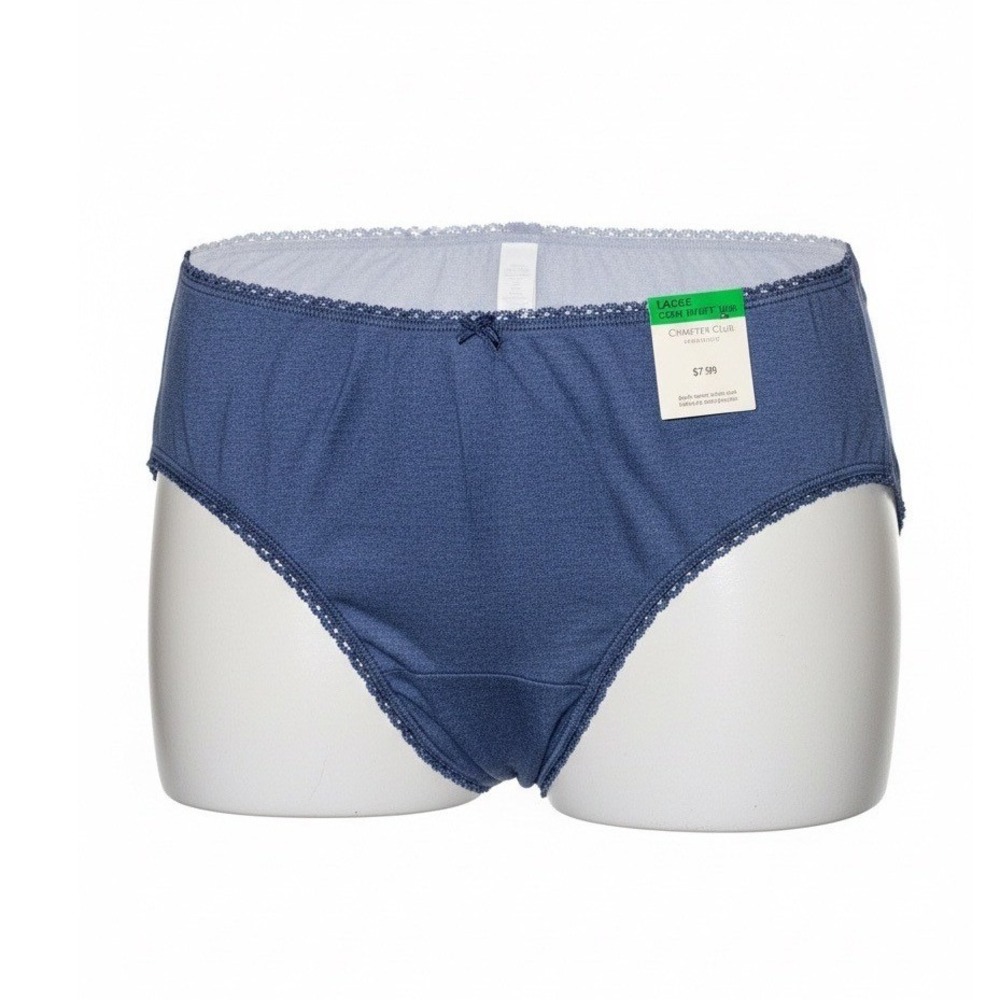 Charter Club Womens Brief Underwear Galaxy Blue,‎ Size L, Reseller Lot of 4, NWT